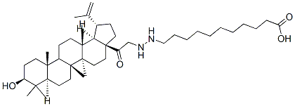 11-[[[3.beta.-Hydroxylup-20(29)-en-28-oyl]methyl]amino]aminoundecanoic  acid Struktur