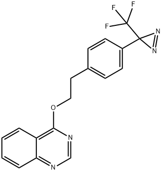 4-(4-(3-(trifluoromethyl)-3H-diazirin-3-yl)phenethoxy)quinazoline Struktur