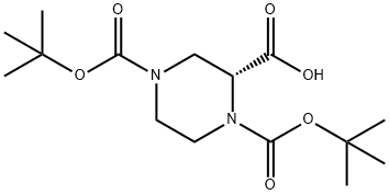 (R)-1-N-BOC-4-N-BOC-哌嗪-2-甲酸 結(jié)構(gòu)式