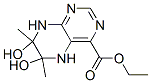 5,6,7,8-Tetrahydro-6,7-dihydroxy-6,7-dimethyl-4-pteridinecarboxylic acid ethyl ester Struktur