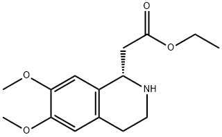 1-Isoquinolineacetic acid, 1,2,3,4-tetrahydro-6,7-dimethoxy-, ethyl ester, (1S)- Struktur