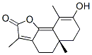 (S)-5,5a,6,7-Tetrahydro-8-hydroxy-3,5a,9-trimethylnaphtho[1,2-b]furan-2(4H)-one Struktur