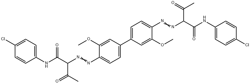 2,2'-[(3,3'-dimethoxy[1,1'-biphenyl]-4,4'-diyl)bis(azo)]bis[N-(4-chlorophenyl)-3-oxobutyramide] Struktur