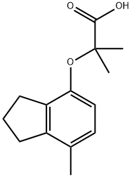 2-METHYL-2-[(7-METHYL-2,3-DIHYDRO-1H-INDEN-4-YL)OXY]PROPANOIC ACID Struktur