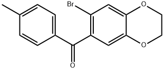 (7-BROMO-2,3-DIHYDRO-1,4-BENZODIOXIN-6-YL)(4-METHYLPHENYL)METHANONE Struktur