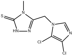 5-[(4,5-DICHLOROIMIDAZOL-1-YL)METHYL]-4-METHYL-1,2,4-TRIZOLE-3-THIOL Struktur