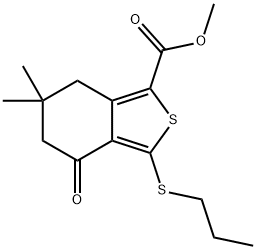 METHYL 6,6-DIMETHYL-4-OXO-3-(PROPYLTHIO)-4,5,6,7-TETRAHYDROBENZO[C]THIOPHENE-1-CARBOXYLATE Struktur