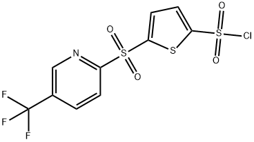 2-[5-(Trifluoromethyl)pyrid-2-ylsulphonyl]thiophene-5-sulphonyl chloride Struktur