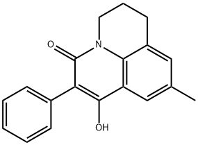 7-HYDROXY-9-METHYL-6-PHENYL-2,3-DIHYDRO-1H,5H-PYRIDO[3,2,1-IJ]QUINOLIN-5-ONE Struktur