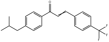 1-(4-ISOBUTYLPHENYL)-3-[4-(TRIFLUOROMETHYL)PHENYL]PROP-2-EN-1-ONE Struktur