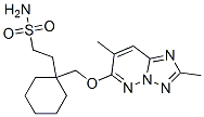 2-[1-[(4,8-dimethyl-1,2,7,9-tetrazabicyclo[4.3.0]nona-2,4,6,8-tetraen- 3-yl)oxymethyl]cyclohexyl]ethanesulfonamide Struktur