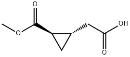 Cyclopropaneacetic acid, 2-(methoxycarbonyl)-, trans- (9CI) Struktur