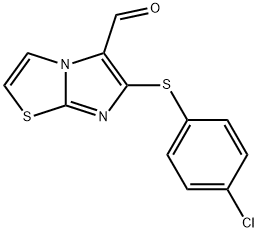 6-[(4-CHLOROPHENYL)THIO]IMIDAZO[2,1-B][1,3]THIAZOLE-5-CARBALDEHYDE Struktur