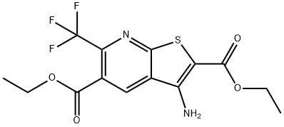 DIETHYL 3-AMINO-6-(TRIFLUOROMETHYL)THIENO[2,3-B]PYRIDINE-2,5-DICARBOXYLATE Struktur