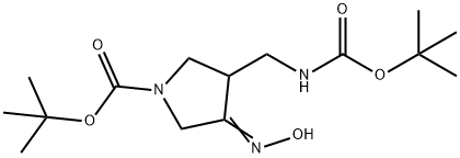 4-N-BOC-AMINOMETHYL-1-N-BOC-PYRROLIDIN-3-ONE OXIME Struktur