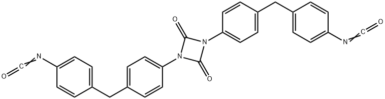 2,4-dioxo-1,3-diazetidine-1,3-diylbis[p-phenylenemethylene-p-phenylene] diisocyanate  Struktur