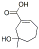 1-Cycloheptene-1-carboxylic acid, 6-hydroxy-6-methyl- (8CI) Struktur