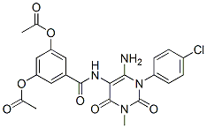 Benzamide,  3,5-bis(acetyloxy)-N-[6-amino-1-(4-chlorophenyl)-1,2,3,4-tetrahydro-3-methyl-2,4-dioxo-5-pyrimidinyl]- Struktur