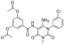 Benzamide,  3,5-bis(acetyloxy)-N-[6-amino-1-(3-chlorophenyl)-1,2,3,4-tetrahydro-3-methyl-2,4-dioxo-5-pyrimidinyl]- Struktur