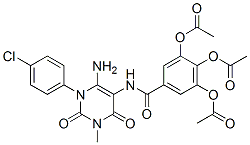 Benzamide,  3,4,5-tris(acetyloxy)-N-[6-amino-1-(4-chlorophenyl)-1,2,3,4-tetrahydro-3-methyl-2,4-dioxo-5-pyrimidinyl]- Struktur