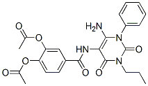 Benzamide,  3,4-bis(acetyloxy)-N-(6-amino-1,2,3,4-tetrahydro-2,4-dioxo-1-phenyl-3-propyl-5-pyrimidinyl)- Struktur