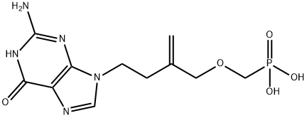 9-(2-methylidene-3-(phosphonomethoxy)propyl)guanine Struktur