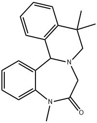 5,9,10,14b-Tetrahydro-5,10,10-trimethylisoquino[2,1-d][1,4]benzodiazepin-6(7H)-one Struktur