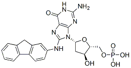 8-(N-fluoren-2-ylamino)-2'-deoxyguanosine 5'-monophosphate Struktur