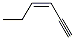 (Z)-3-Hexen-1-yne Struktur