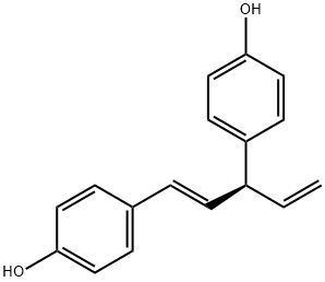 4-[1-[(E)-4-ヒドロキシスチリル]アリル]フェノール 化學(xué)構(gòu)造式