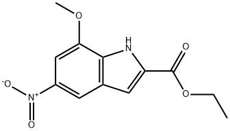 7-METHOXY-5-NITROINDOLE-2-CARBOXYLIC ACID ETHYL ESTER Struktur