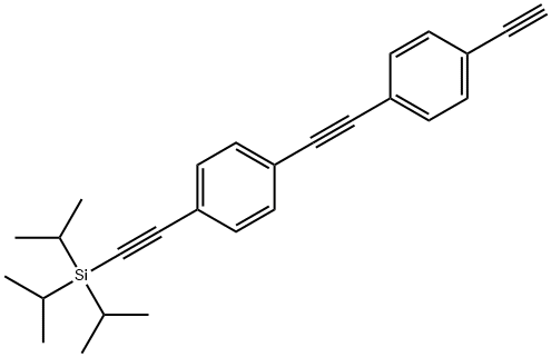 ((4-((4-ethynylphenyl)ethynyl)phenyl) ethynyl)triisopropylsilane Struktur