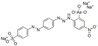 sodium p-[[4-[3-(2-arsono-4-nitrophenyl)triazen-1-yl]phenyl]azo]benzenesulphonate Struktur