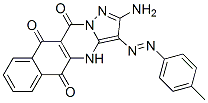 Benzo[g]pyrazolo[5,1-b]quinazoline-5,10,11(4H)-trione,  2-amino-3-[(4-methylphenyl)azo]-  (9CI) Struktur