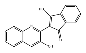 3-hydroxy-2-(3-hydroxy-2-quinolyl)-1H-inden-1-one  Struktur