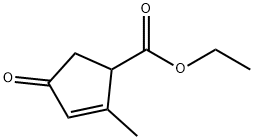 ethyl 2-methyl-4-oxocyclopent-2-ene-1-carboxylate Struktur