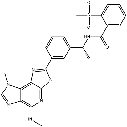 (R)-N-(1-(3-(8-Methyl-5-(methylamino)-8H-imidazo[4,5-d]thiazolo[5,4-b]pyridin-2-yl)phenyl)ethy Struktur