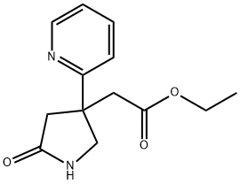 Ethyl 2-(5-oxo-3-(pyridin-2-yl)pyrrolidin-3-yl)acetate Struktur