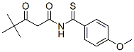 N-(4-methoxybenzenecarbothioyl)-4,4-dimethyl-3-oxo-pentanamide Struktur