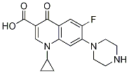 3-Quinolinecarboxylic acid, 1-cyclopropyl-6-fluoro-1,4-dihydro-4-oxo-7-(1-piperazinyl)- Struktur