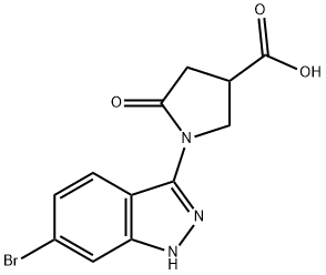 1-(6-bromo-1H-indazol-3-yl)-5-oxopyrrolidine-3-carboxylic acid Struktur