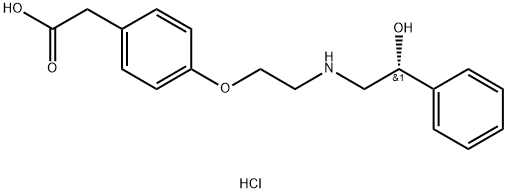 4-[2-[[(2R)-2-HYDROXY-2-PHENYLETHYL]AMINO]ETHOXY]-BENZENEACETIC ACID HYDROCHLORIDE Struktur