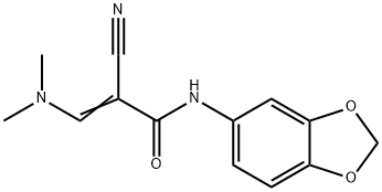 N-1,3-benzodioxol-5-yl-2-cyano-3-(dimethylamino)acrylamide Struktur