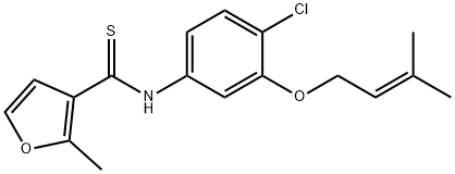 N-[4-chloro-3-(3-methylbut-2-enoxy)phenyl]-2-methyl-furan-3-carbothioamide Struktur