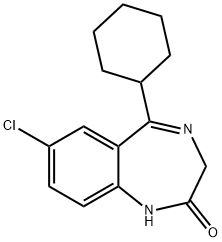 7-chloro-5-cyclohexyl-1,3-dihydro-2H-1,4-benzodiazepin-2-one  Struktur