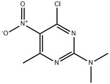 2-dimethylamino-4-chloro-6-methyl-5-nitropyrimidine Struktur