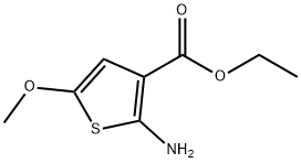 3-Thiophenecarboxylicacid,2-amino-5-methoxy-,ethylester(9CI) Struktur