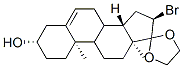 (3S,10R,13S,14S,16R)-16-BROMO-10,13-DIMETHYL-1,2,3,4,7,8,9,10,11,12,13,14,15,16-TETRADECAHYDROSPIRO[CYCLOPENTA[A]PHENANTHRENE-17,2'-[1,3]DIOXOLAN]-3-OL Struktur