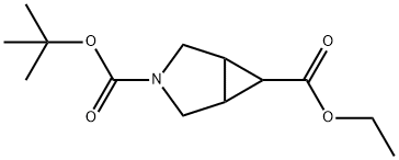 3-Azabicyclo[3.1.0]hexane-3,6-dicarboxylic acid 3-(tert-butyl) 6-ethyl ester Struktur