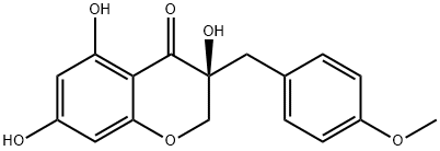 (S)-2,3-Dihydro-3,5,7-trihydroxy-3-[(4-methoxyphenyl)methyl]-4H-1-benzopyran-4-one Struktur